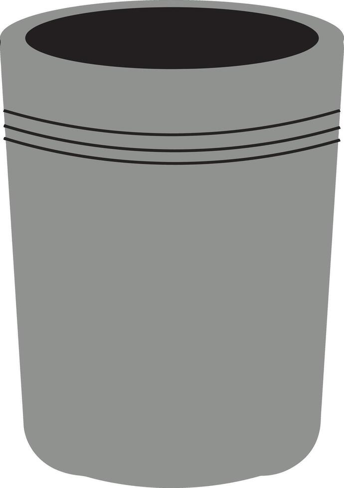 Minimalist Gray Pot with Stripes vector
