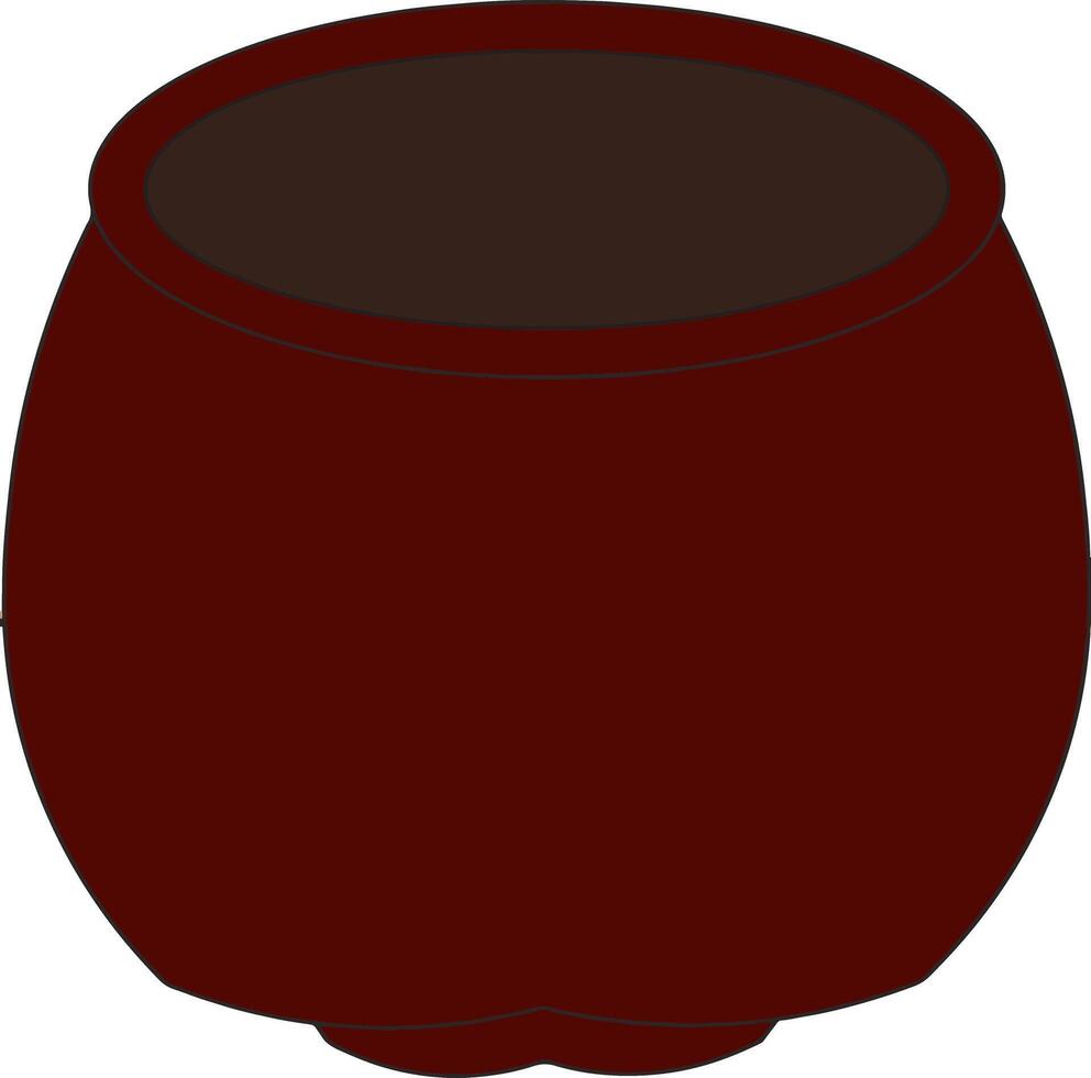 Classic Round Brown Pot vector