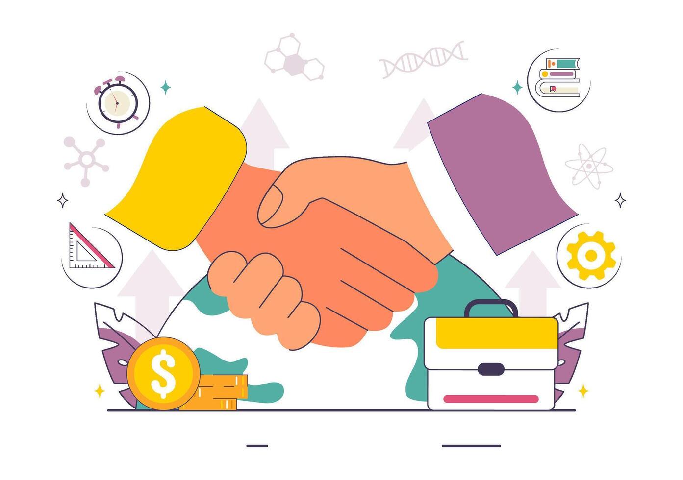 Handshake symbolizing partnership and collaboration vector