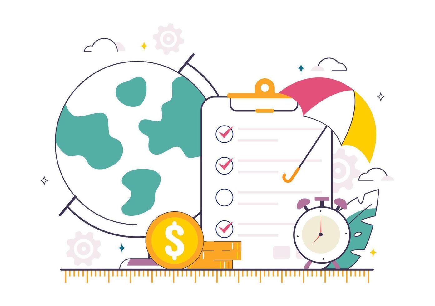 Illustration of planning and investment tools vector