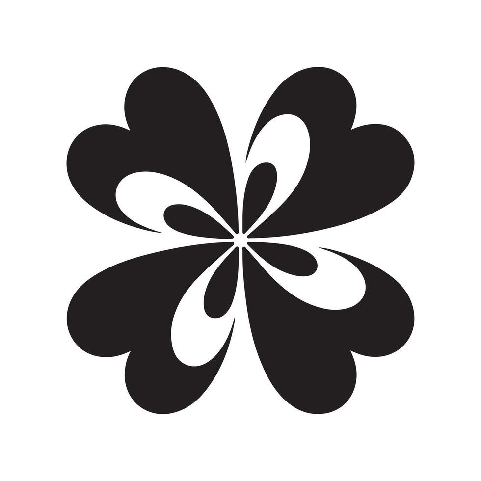 Abstract black and white floral design vector