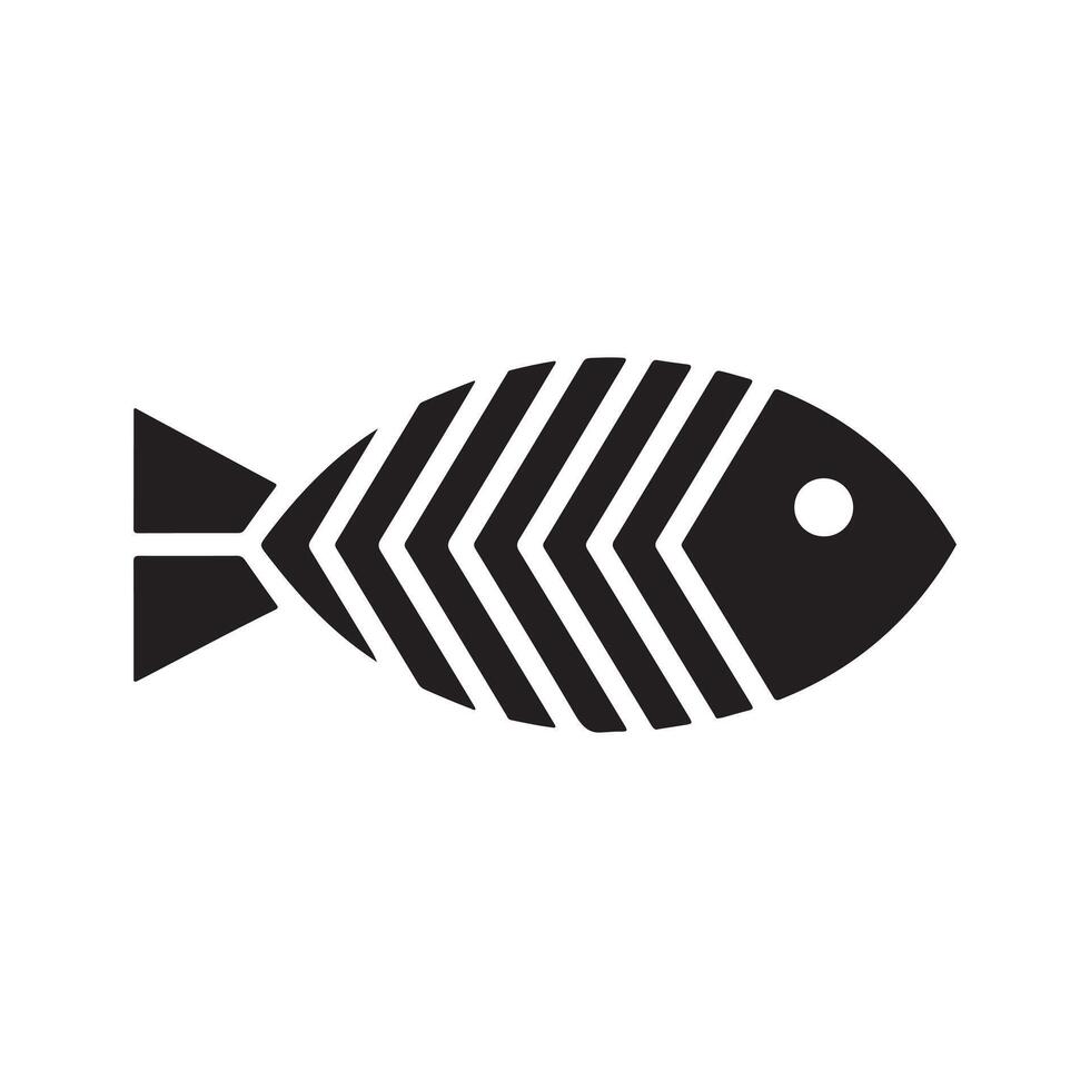 Stylish Black and White Fish Silhouette Graphic vector