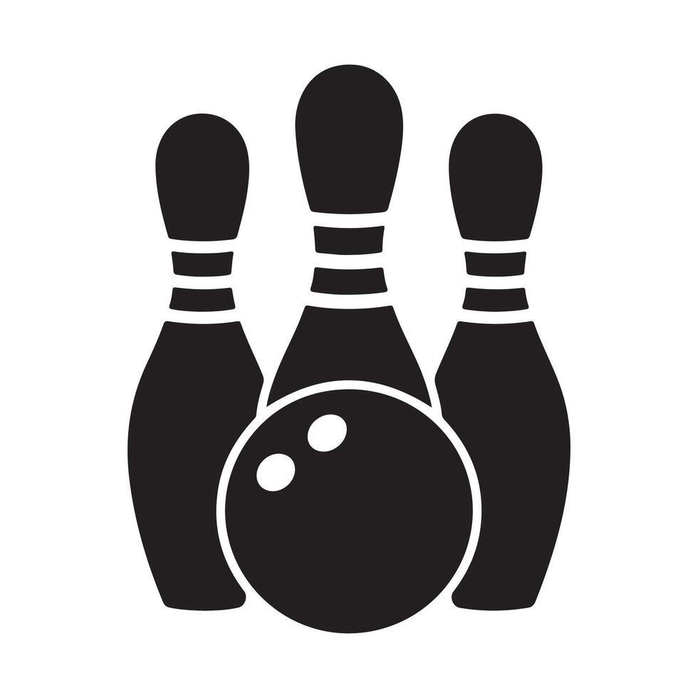 Bowling pins and ball silhouette, perfect for sports graphics. vector