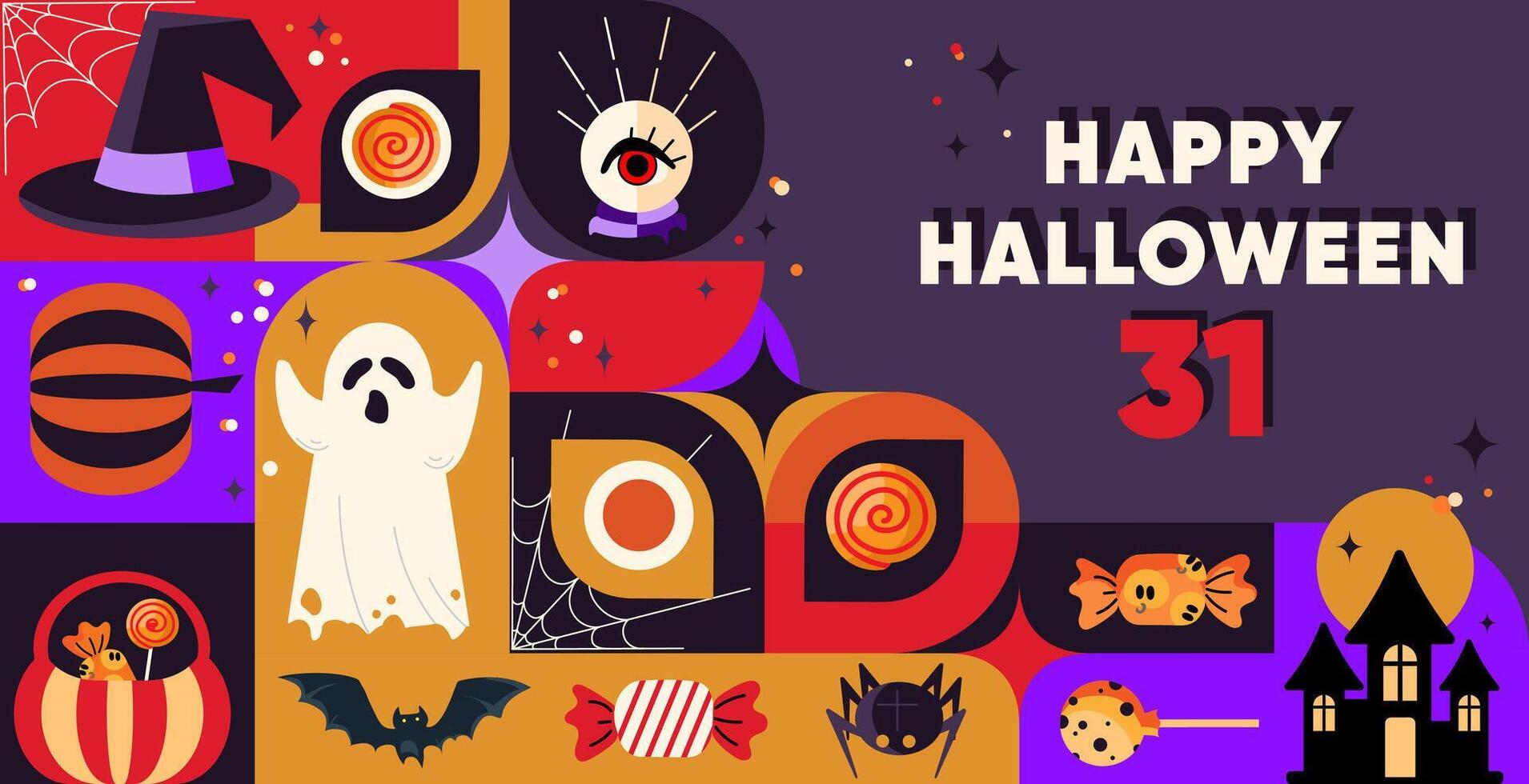 Halloween decorations and spooky icons vector