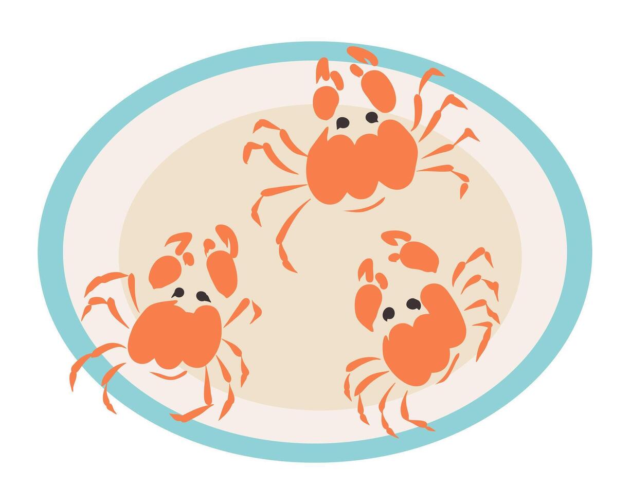 Hand drawn retro print, seafood crab sketch. Illustration for signboard, restaurant menu, fish market, seafood shop. vector