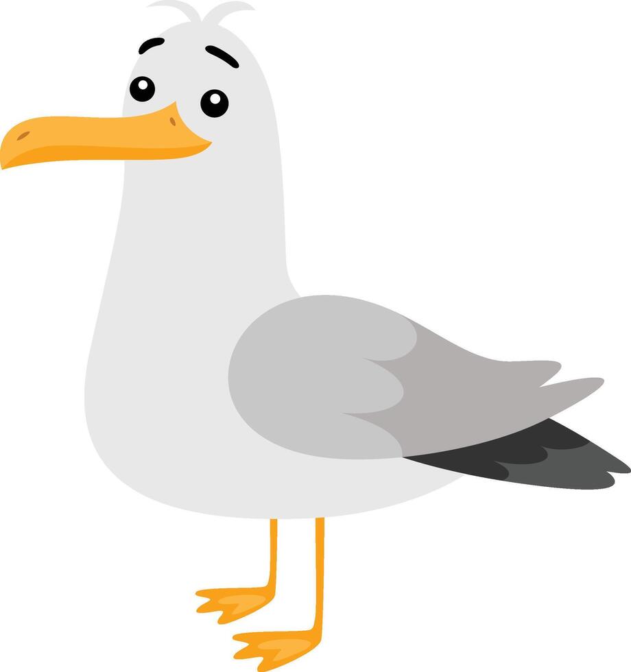 Friendly Seagull with Expressive Eyes vector