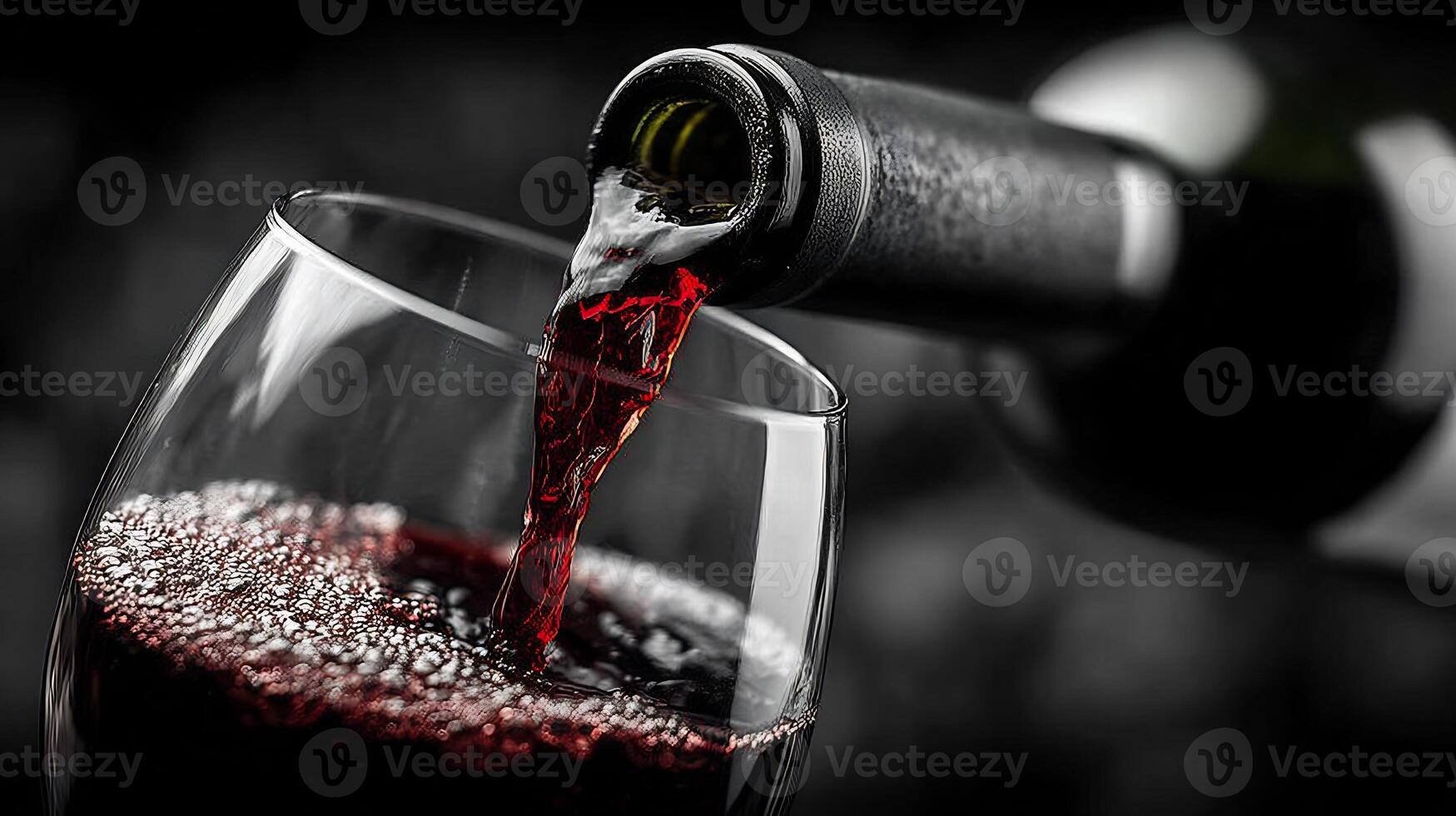 Pouring red wine into a glass photo