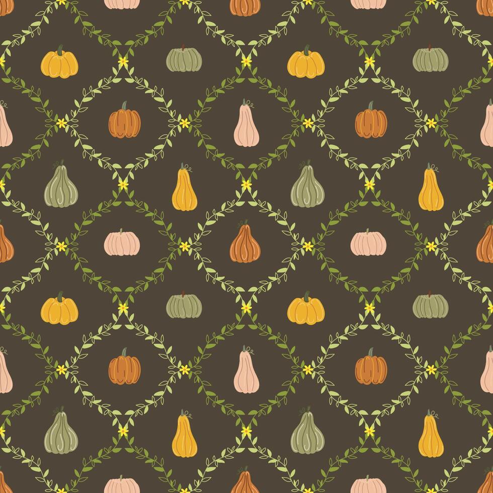 Colorful pumpkin pattern design details vector