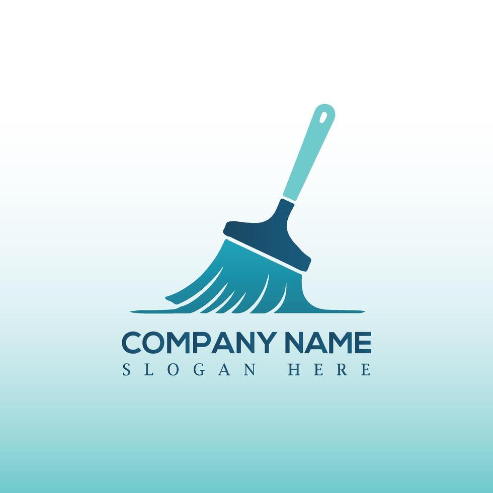 Cleaning Service Logo Broom Icon vector