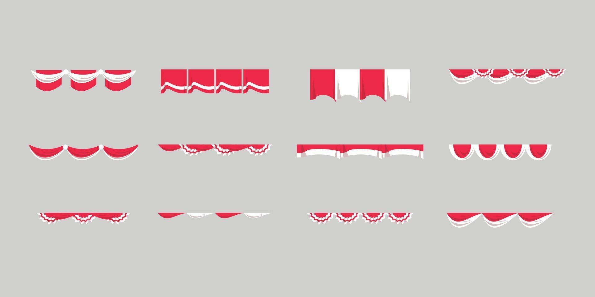 Indonesia Flag Curtain Header vector