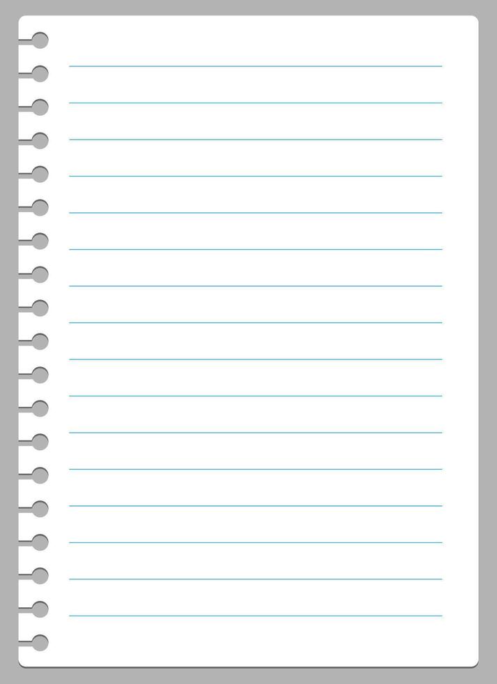 Torn Page of lined white paper from a spiral notebook illustration vector