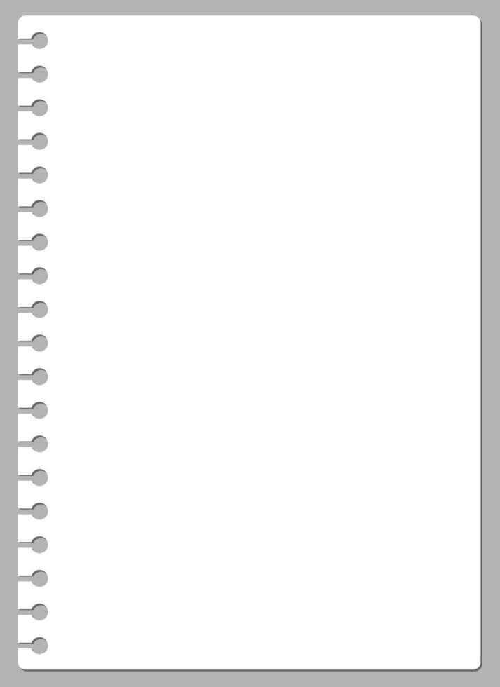 Page of torn blank white paper from a spiral notebook illustration vector