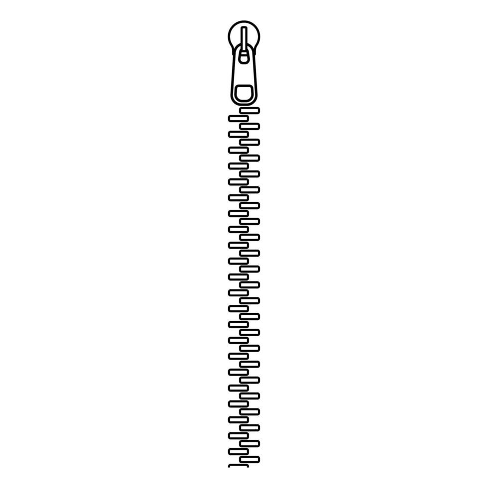 Closed Zipper with fastener illustration vector