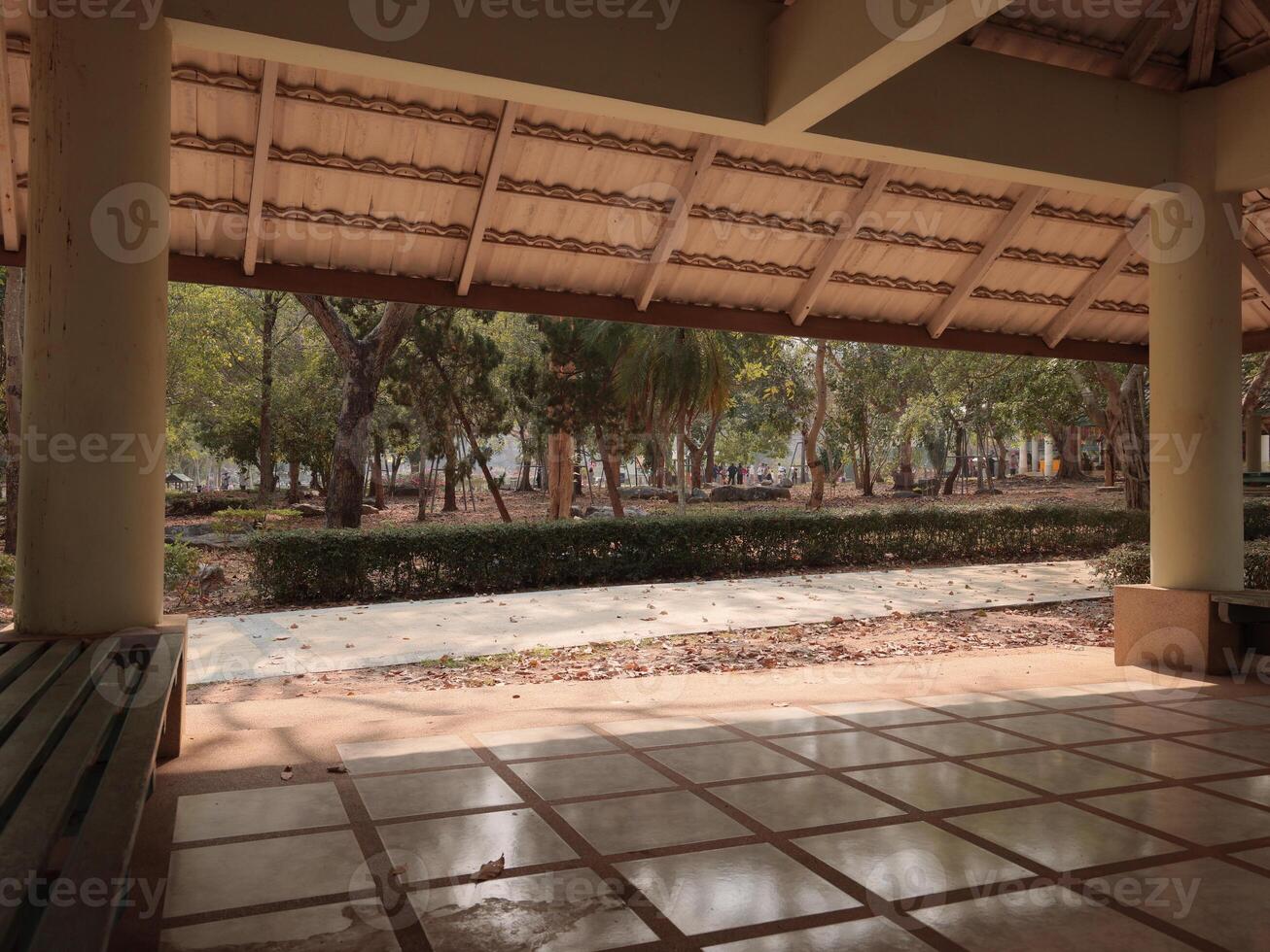 A Serene Outdoor Space Featuring Lush Greenery and an Open, Expansive View of Nature photo