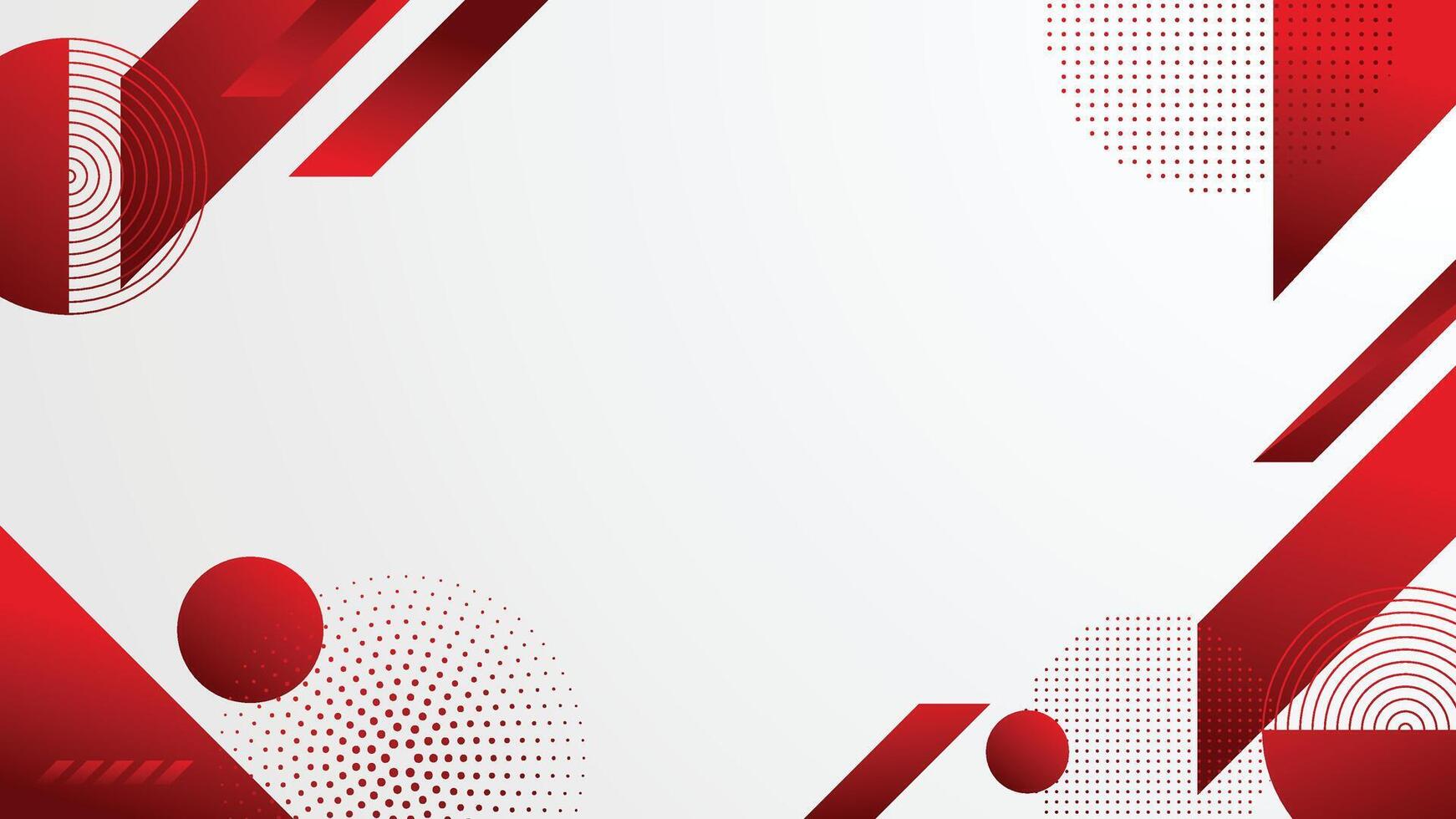 Modern red and white abstract background featuring bold geometric shapes, halftone dots, and sharp angles. Ideal for banners, posters, Independence Day, or creative layouts with a patriotic tone. vector