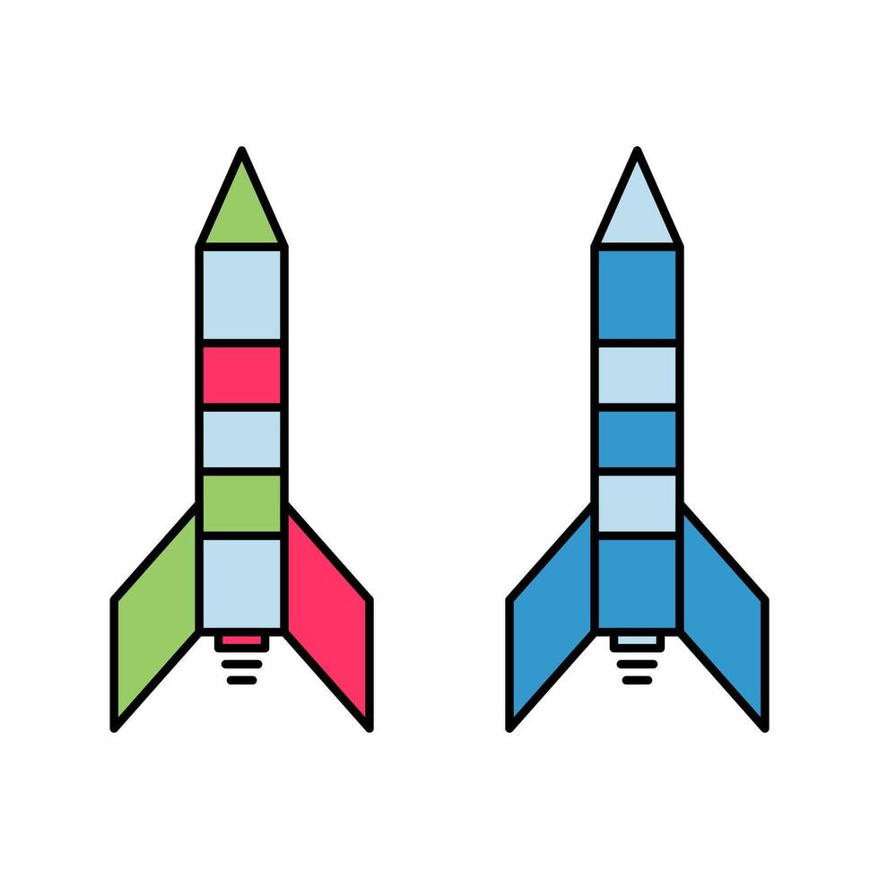 two rocket icon design illustration vector