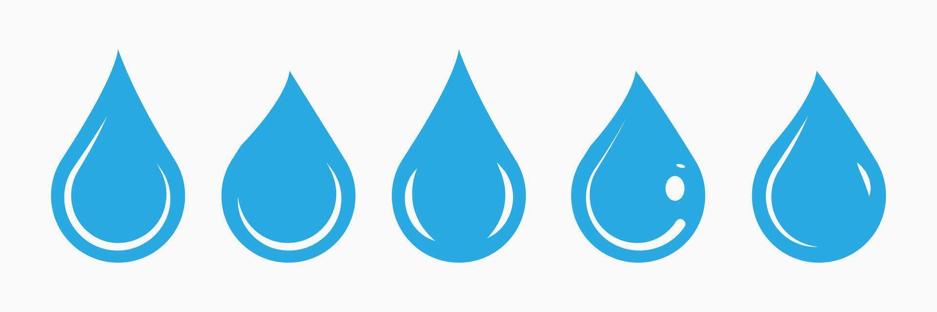 Five Modern Blue Water Drop Icons Graphics for Branding vector
