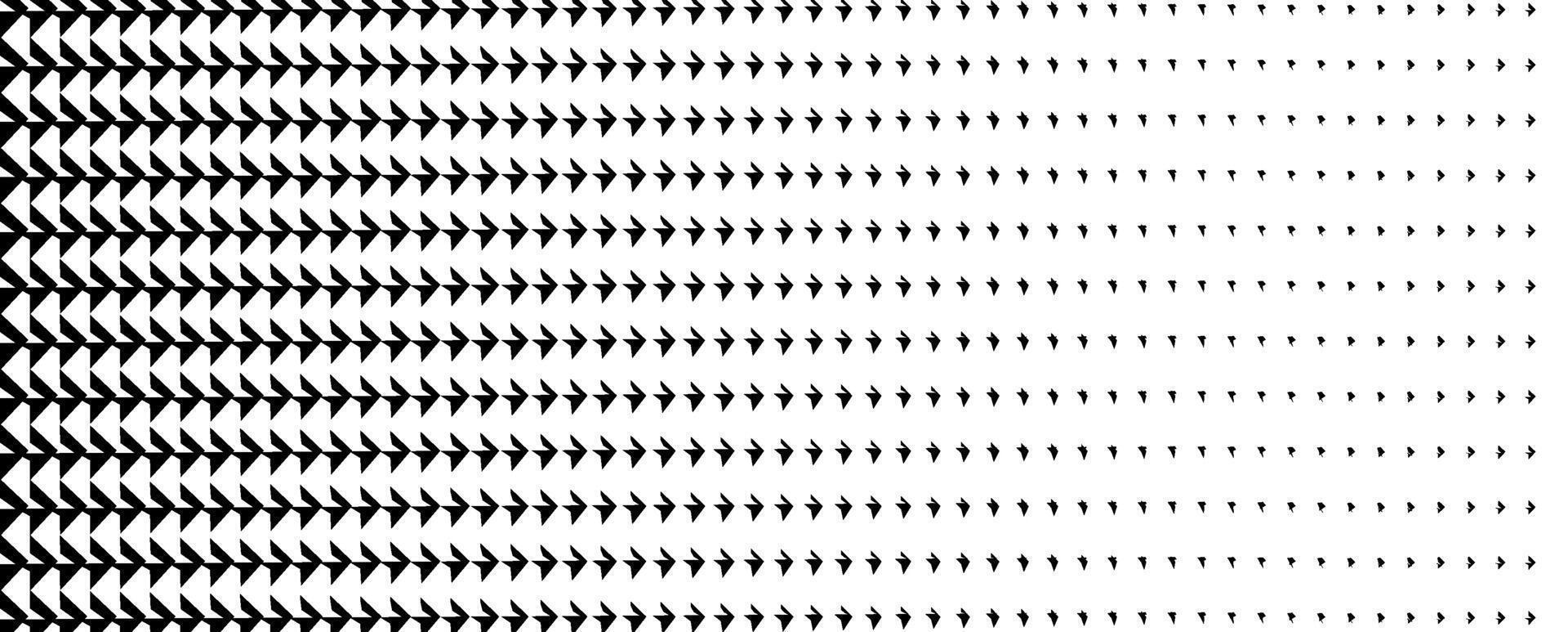 Black White Arrowhead Halftone Seamless Texture for Print vector