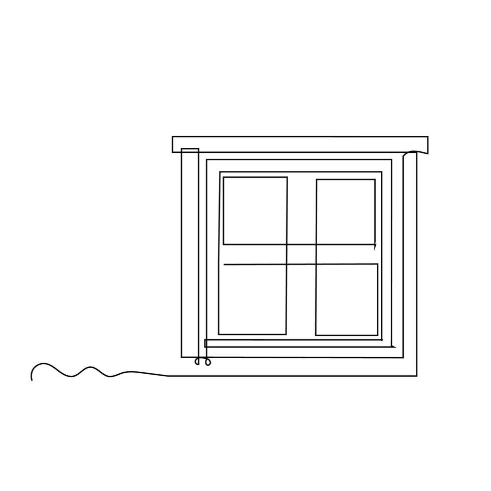 Minimalist Line Art Window Illustration for Design Projects vector