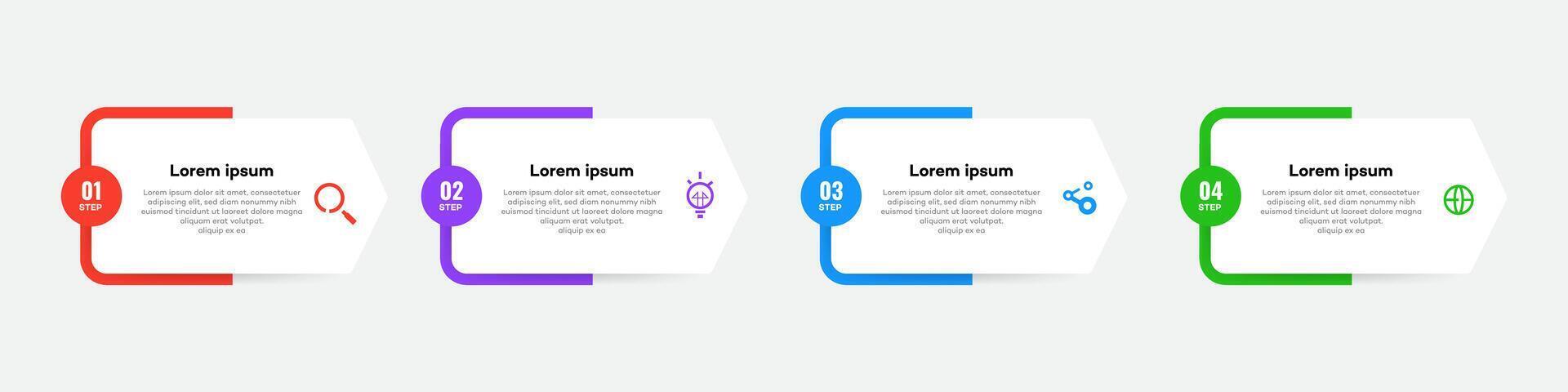 PrinColorful Four-Step Process Infographic for Presentations vector