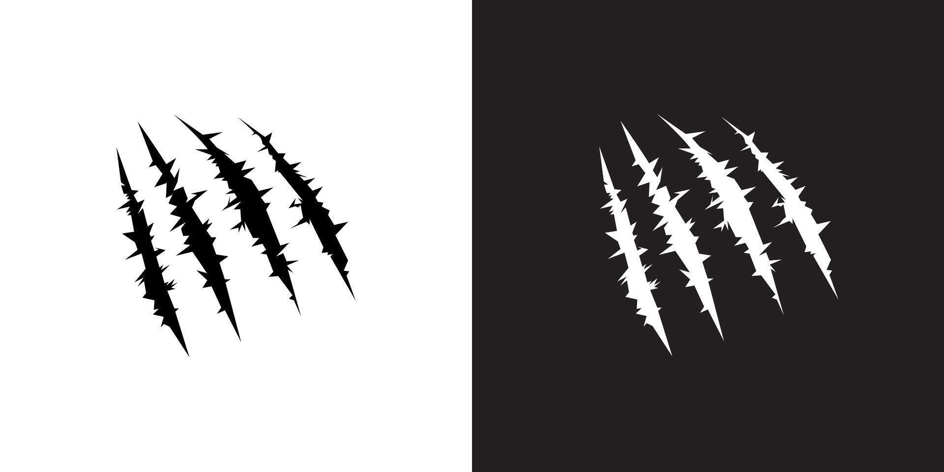 Sharp Animal Claw Scratches Logo Design Template vector