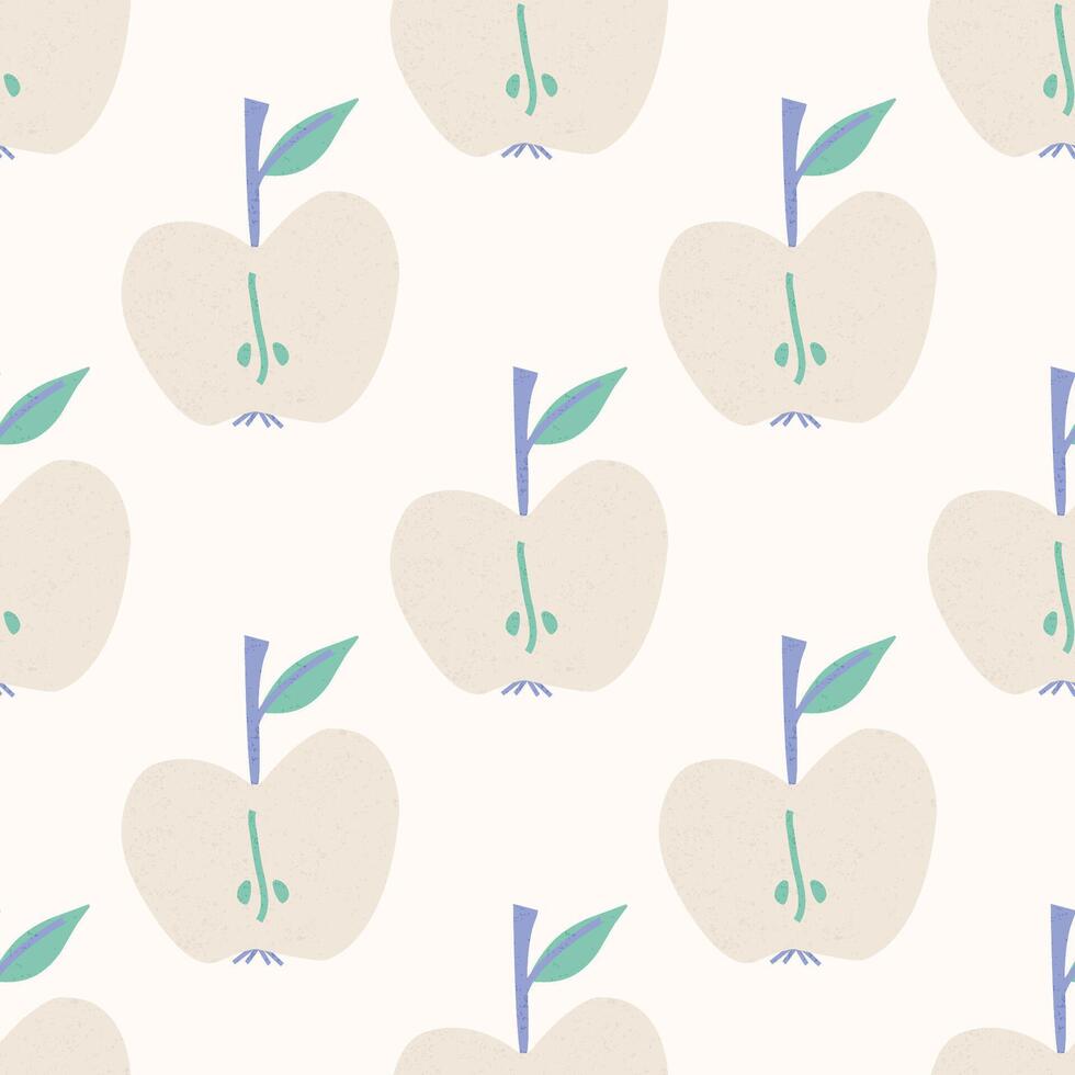 Seamless pattern with apples in flat shabby style. Pattern for fabric, textiles, clothing, wrapping paper, cover, banner, home decor, abstract background vector