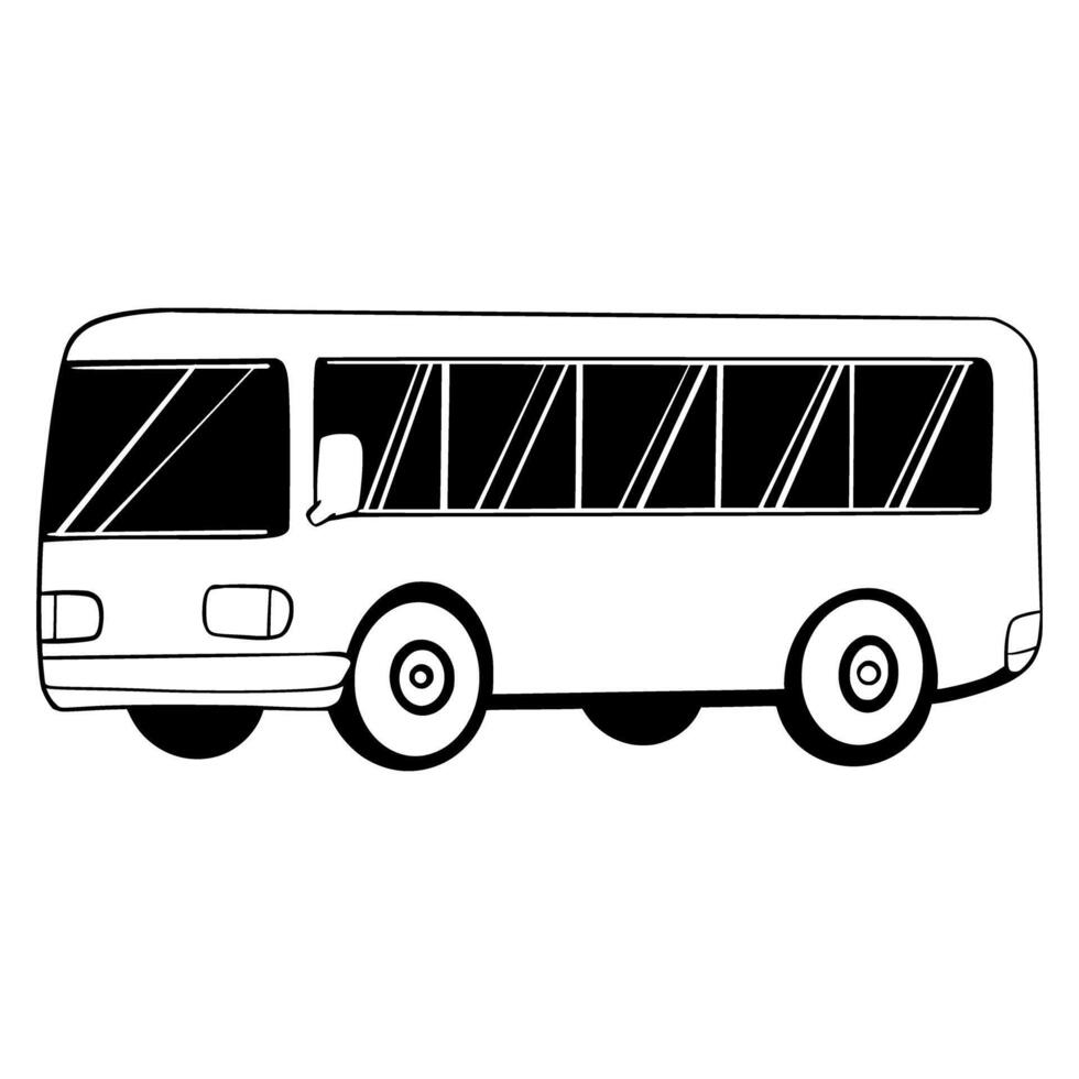 Bus outline illustration Cartoon Art vector