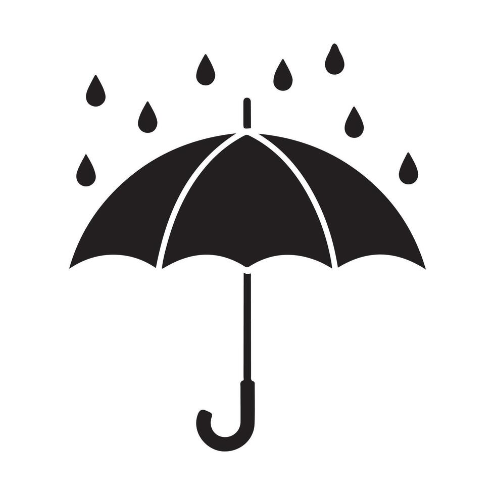 Umbrella silhouette illustration design. vector