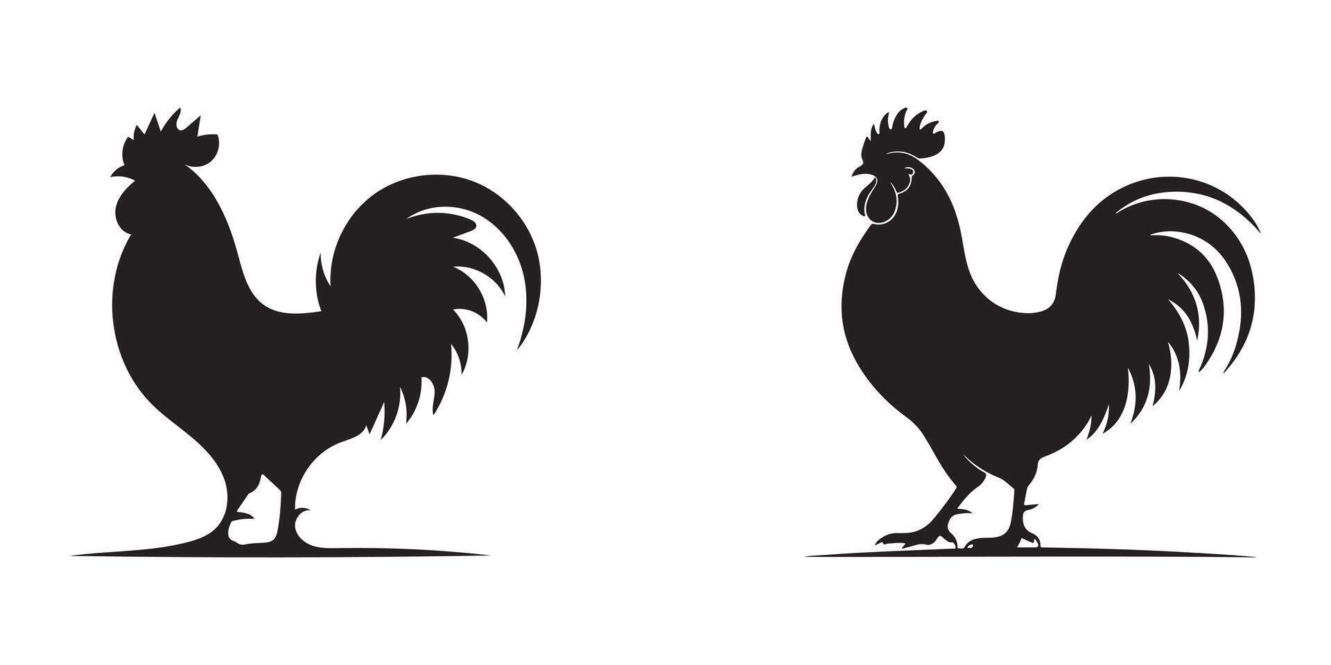 Hen icon Art Illustration Set. vector