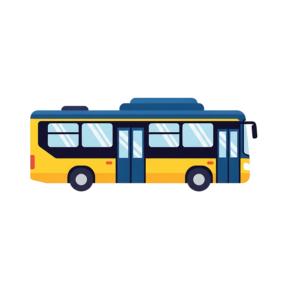 Yellow Bus Side View Illustration png