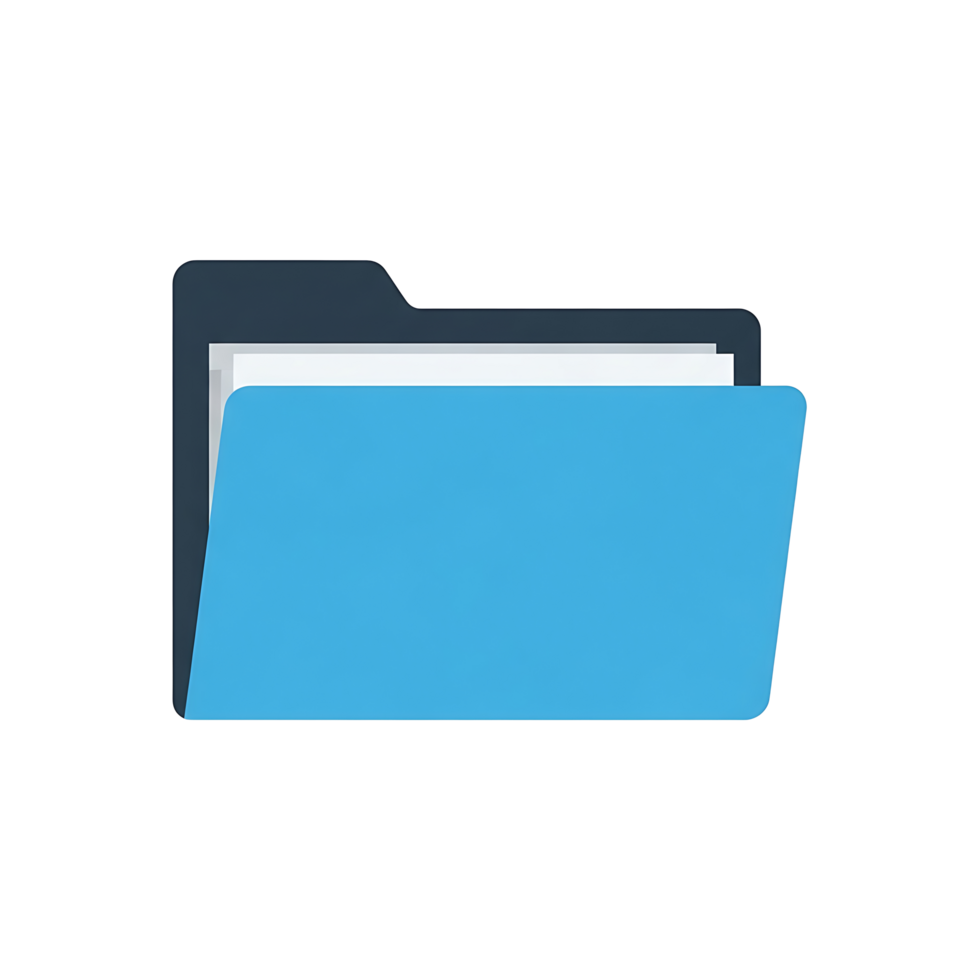 Blue Folder for File Organization png