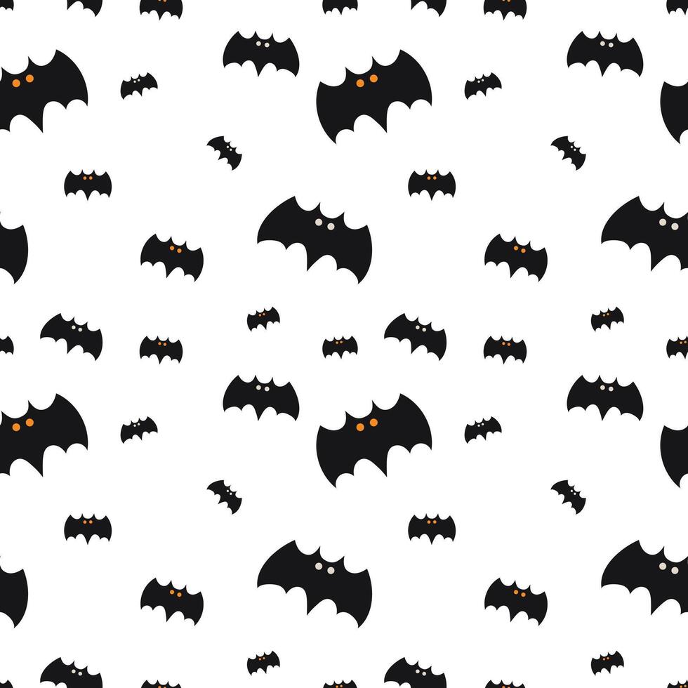 Cute Bat Seamless Halloween Pattern dracula Vampire ghost cartoon illustration gift wrap white design vector