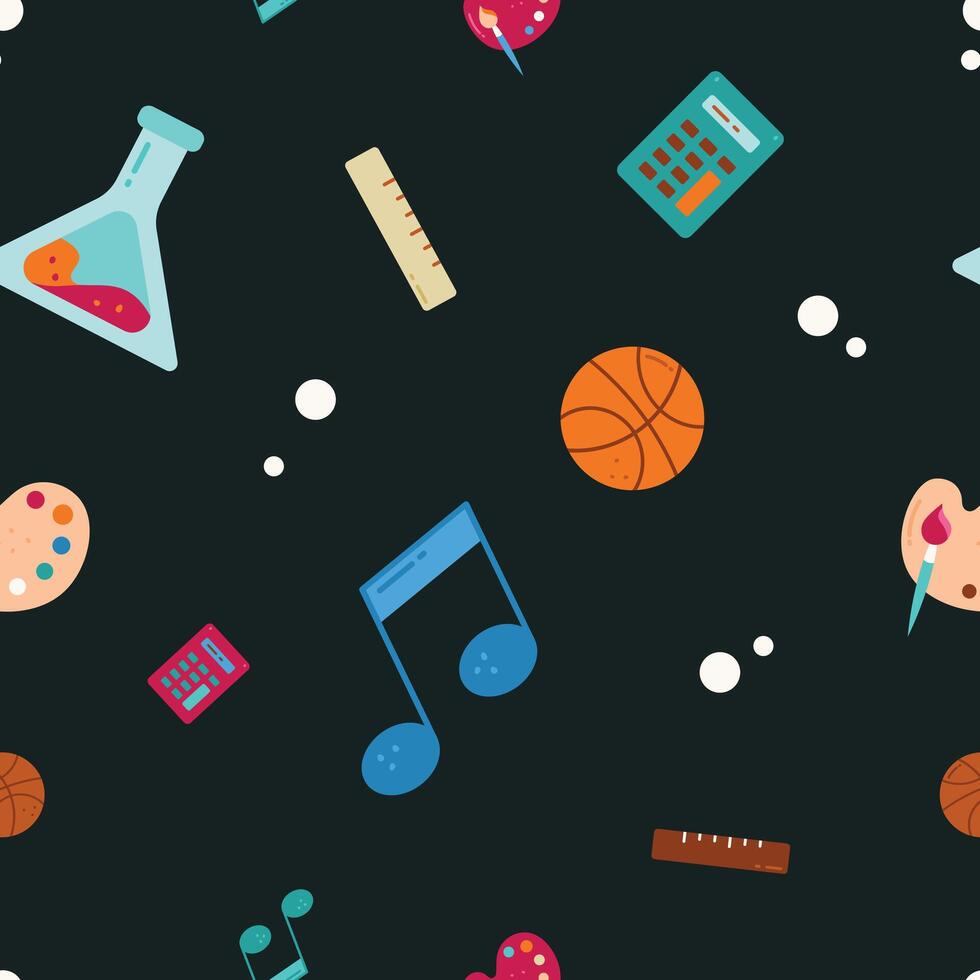 Pattern of sports and education tools vector