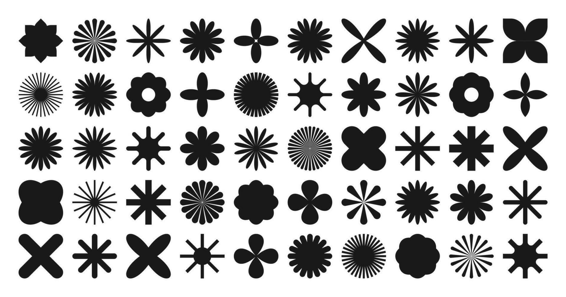 Brutalist geometric shapes, symbols. Simple primitive elements and forms. Retro design, trendy contemporary minimalist style. illustration vector