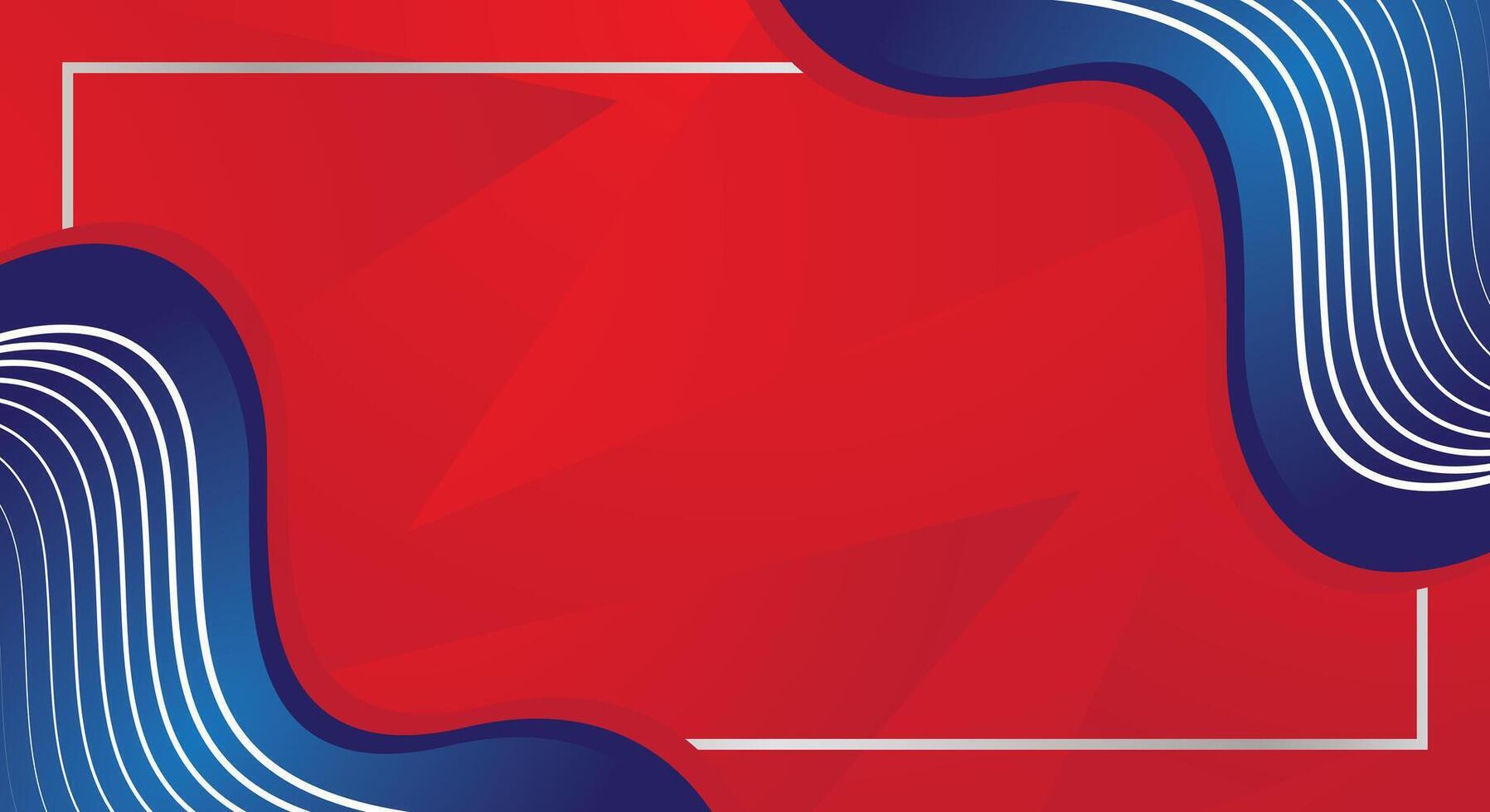 Abstract blue modern waves on red background for certificate vector