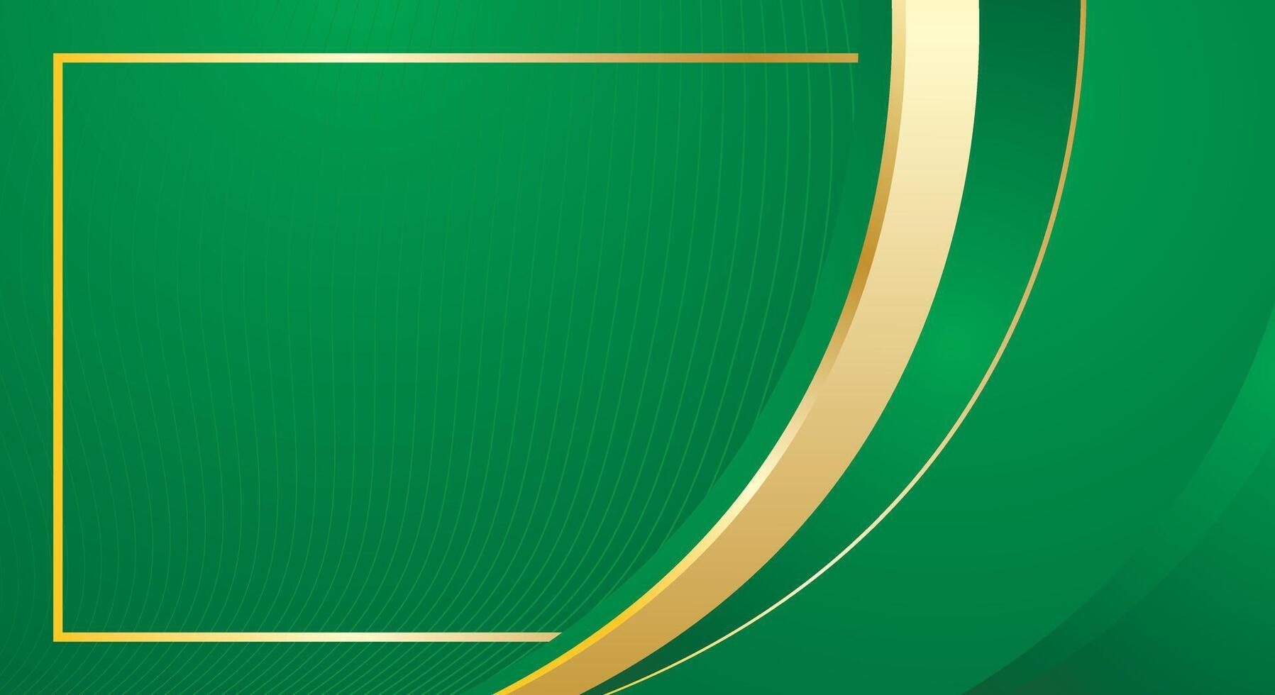 Modern green gold abstract curved background for for certificate and presentation design vector
