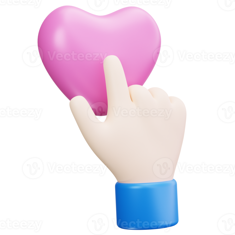 3D Icon Heart Shape Feedback Click png