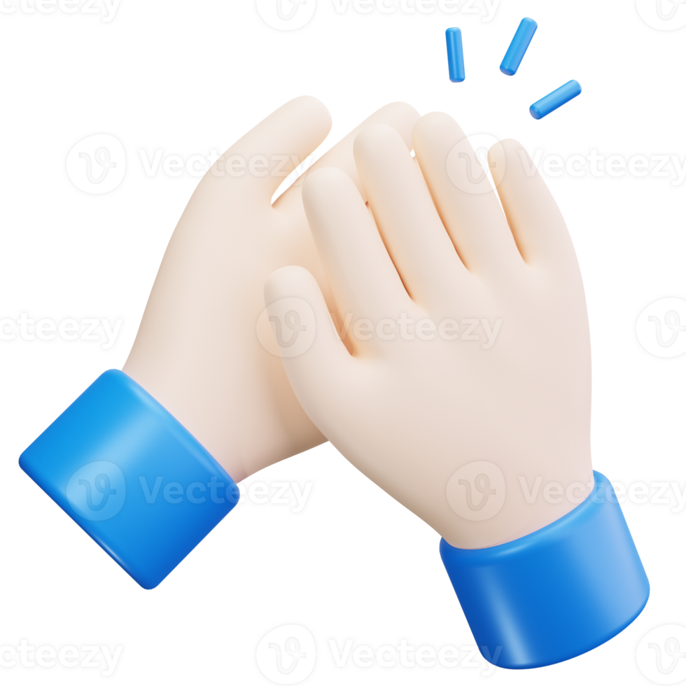 3D Icon Clapping Hands Approval Gesture png