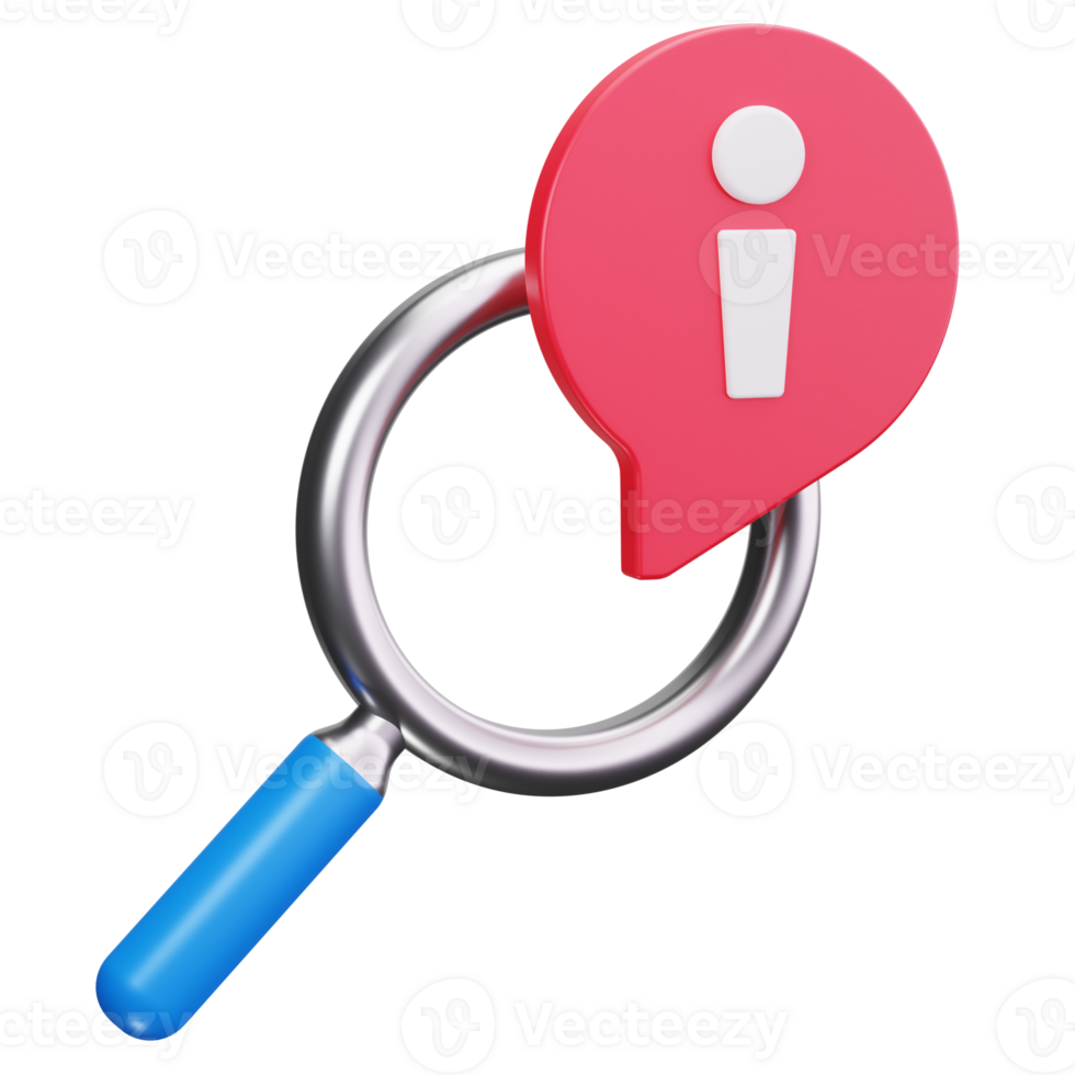 3D Icon Magnifying Glass Search png
