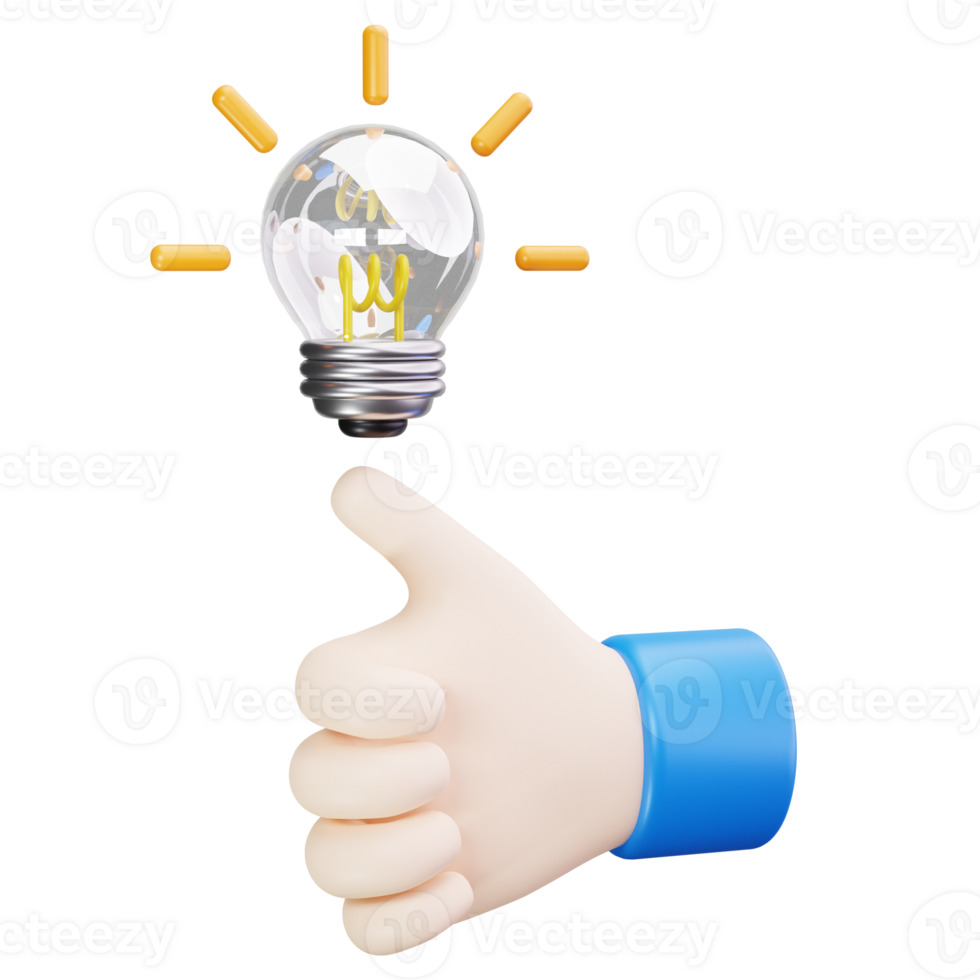 3D Icon Creative Idea Brainstorm Concept png