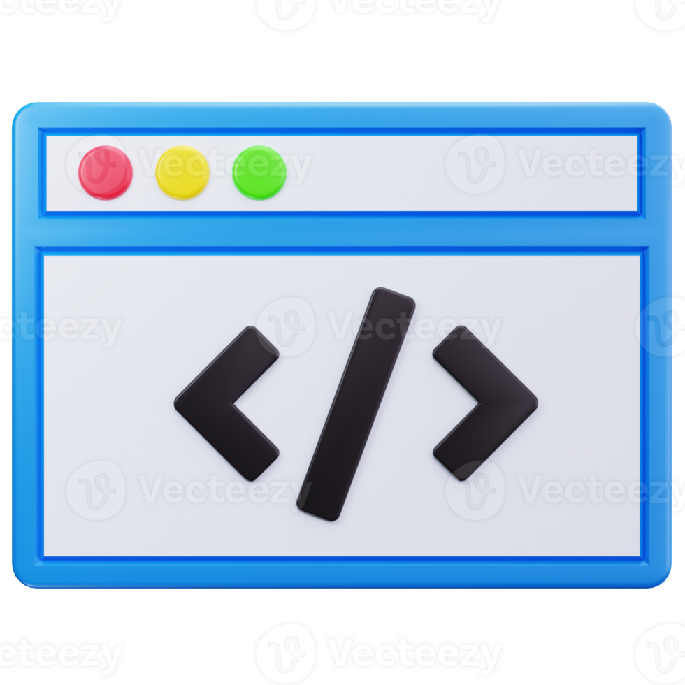 3D Icon Browser Code Brackets Panel png