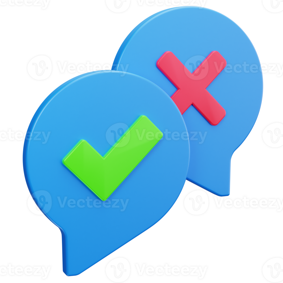3D Icon Feedback Voting Speech Bubble png