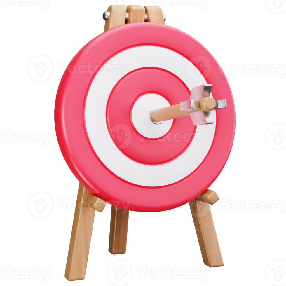 3D Icon Target Goal Success Focus png