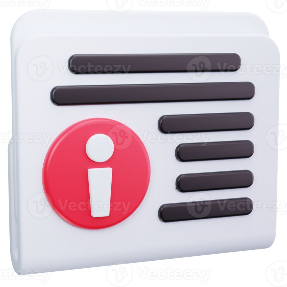 3D Icon Document File Information png
