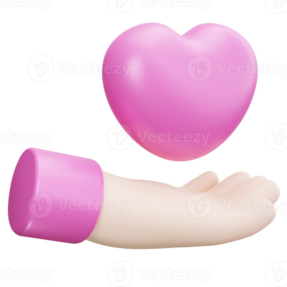 3D Icon Hand With Heart png