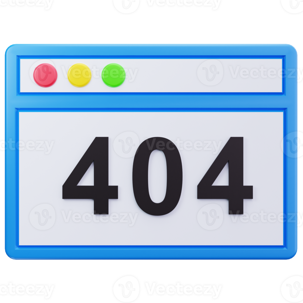 3D Icon 404 Error Web Page png