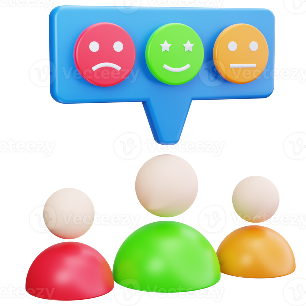 3D Icon Emotion Feedback Panel png