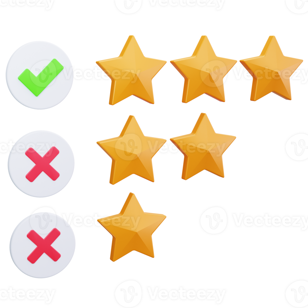 3D Icon Checklist With Stars png