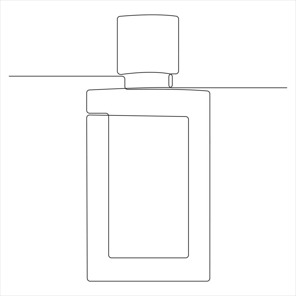 Continuous One Line Drawing of Perfume Bottle Minimalist Beauty Product Illustration vector