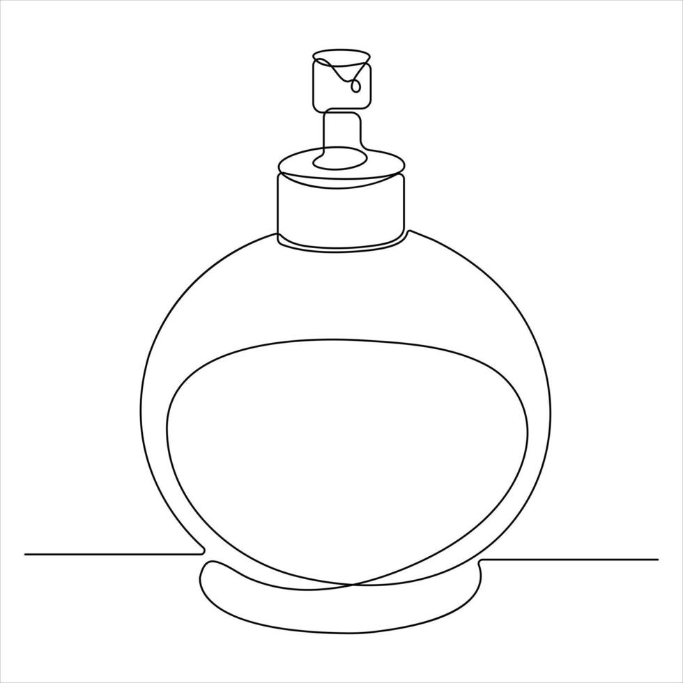 Elegant One Line Perfume Bottle Drawing Minimal for Beauty Product Design vector